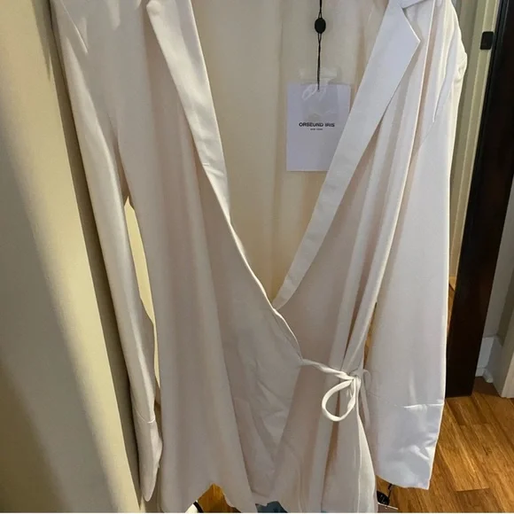 Orseund Iris Boxy Wrap Dress White Ivory Size S - Picture 9 of 9